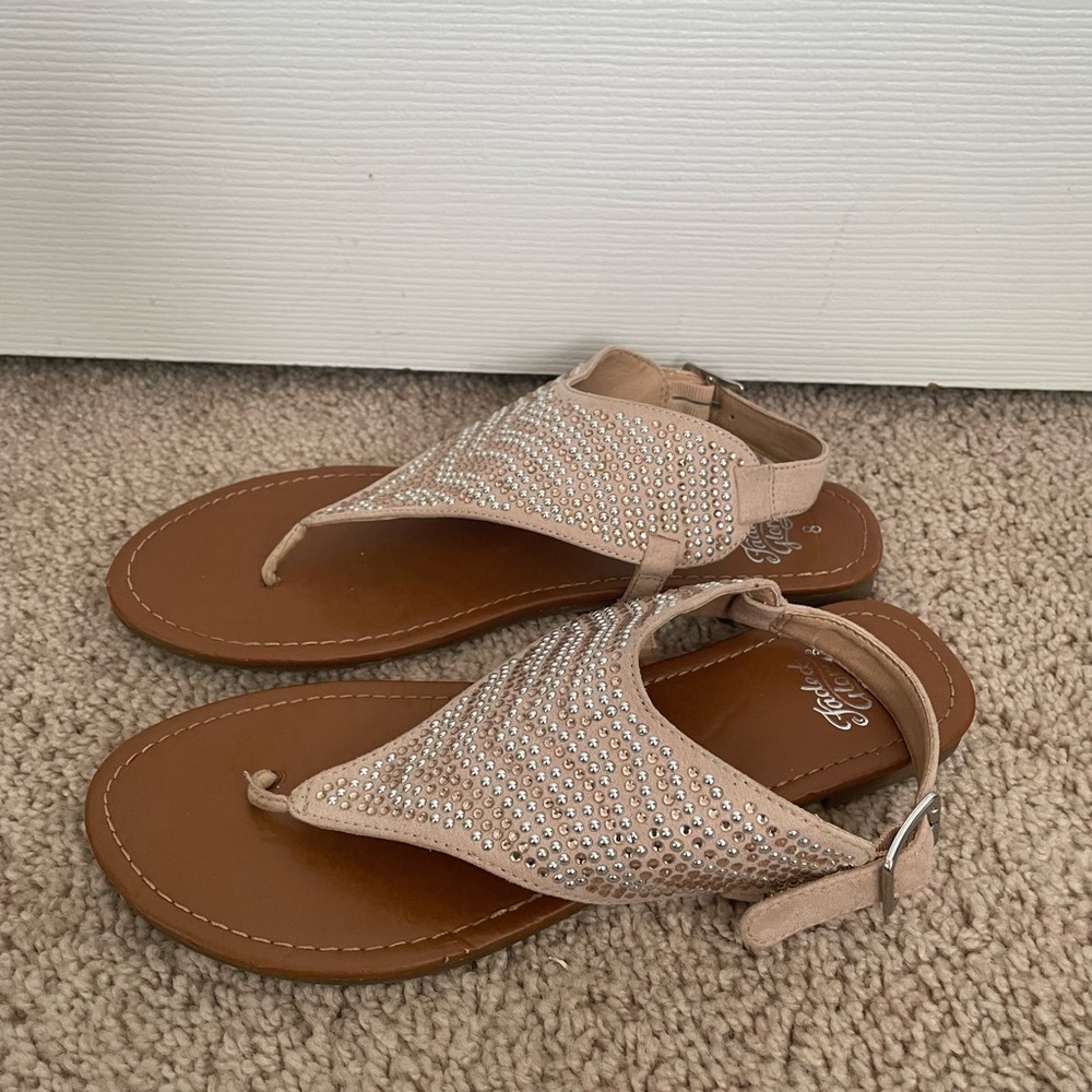 Embellished Tan Sandals